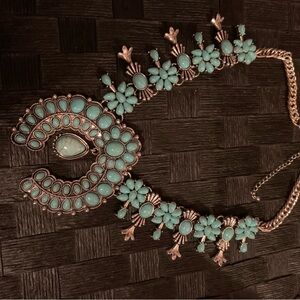 Turquoise Floral Statement Necklace